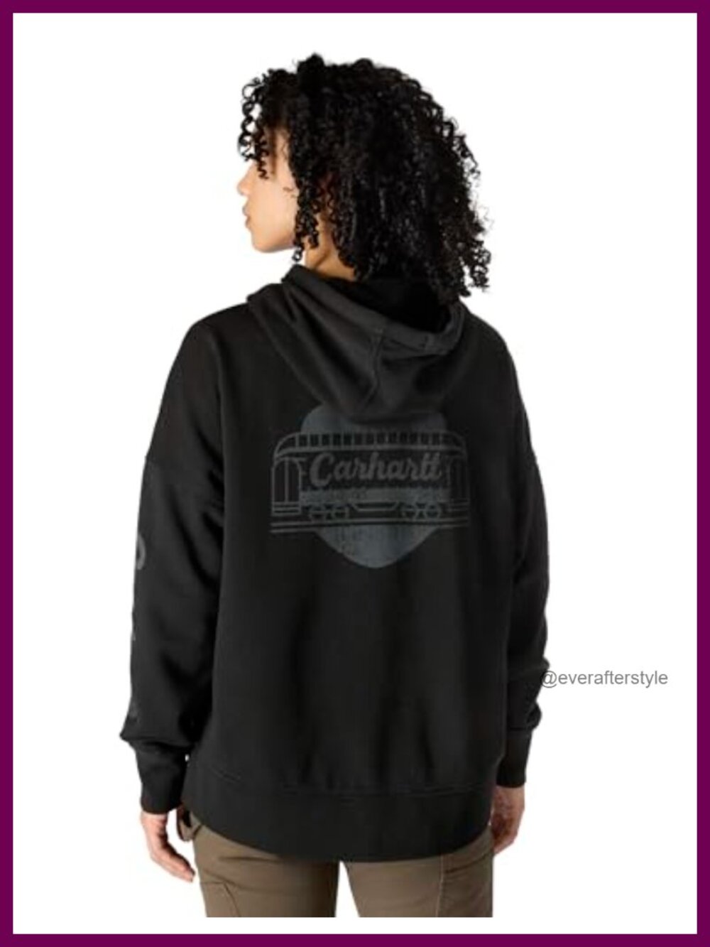 Oversized Midweight Hooded Heart Graphic Sweatshirt Pullover